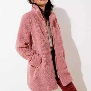 Loft mauve teddy bear coat 3x goldtone hardware